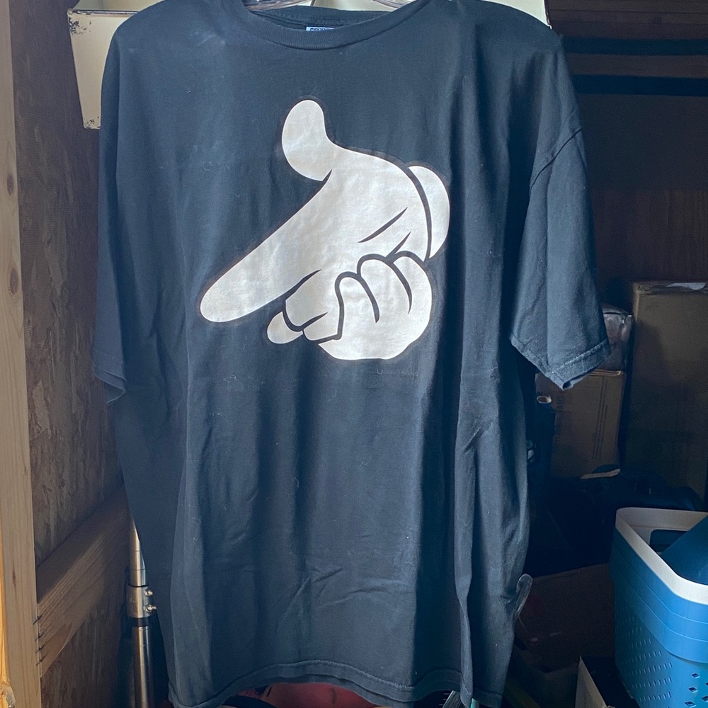 Crooks & Castles Black Tee with White Hand Design
